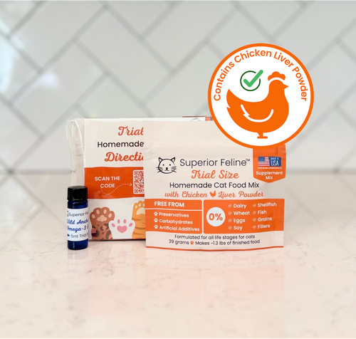 Trial Size Superior Feline Homemade Cat Food Kit with Chicken Liver Powder - Contains Poultry